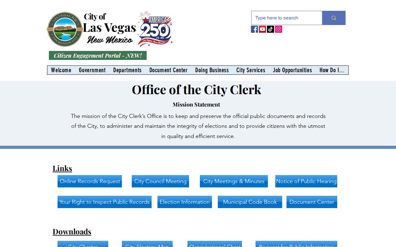 Las Vegas criminal history City Clerk IPRA form